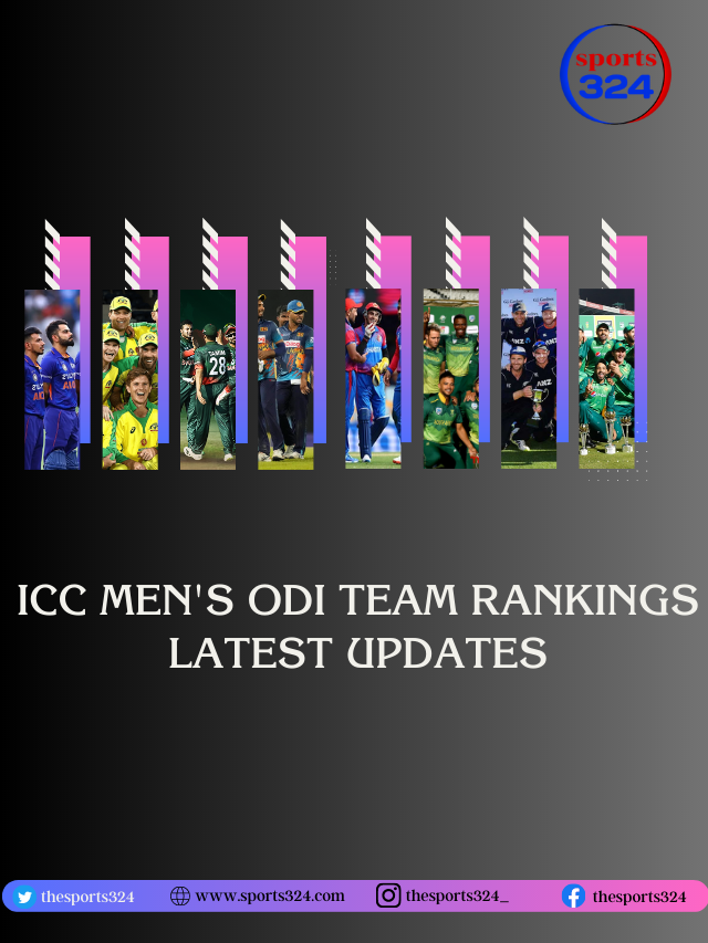 ICC Men’s One Day International ODI Team Rankings Latest Updates