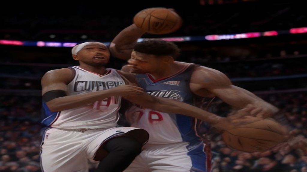 Los Angeles Clippers team logo on basketball court representing the severe Clippers NBA penalty for salary cap violations.